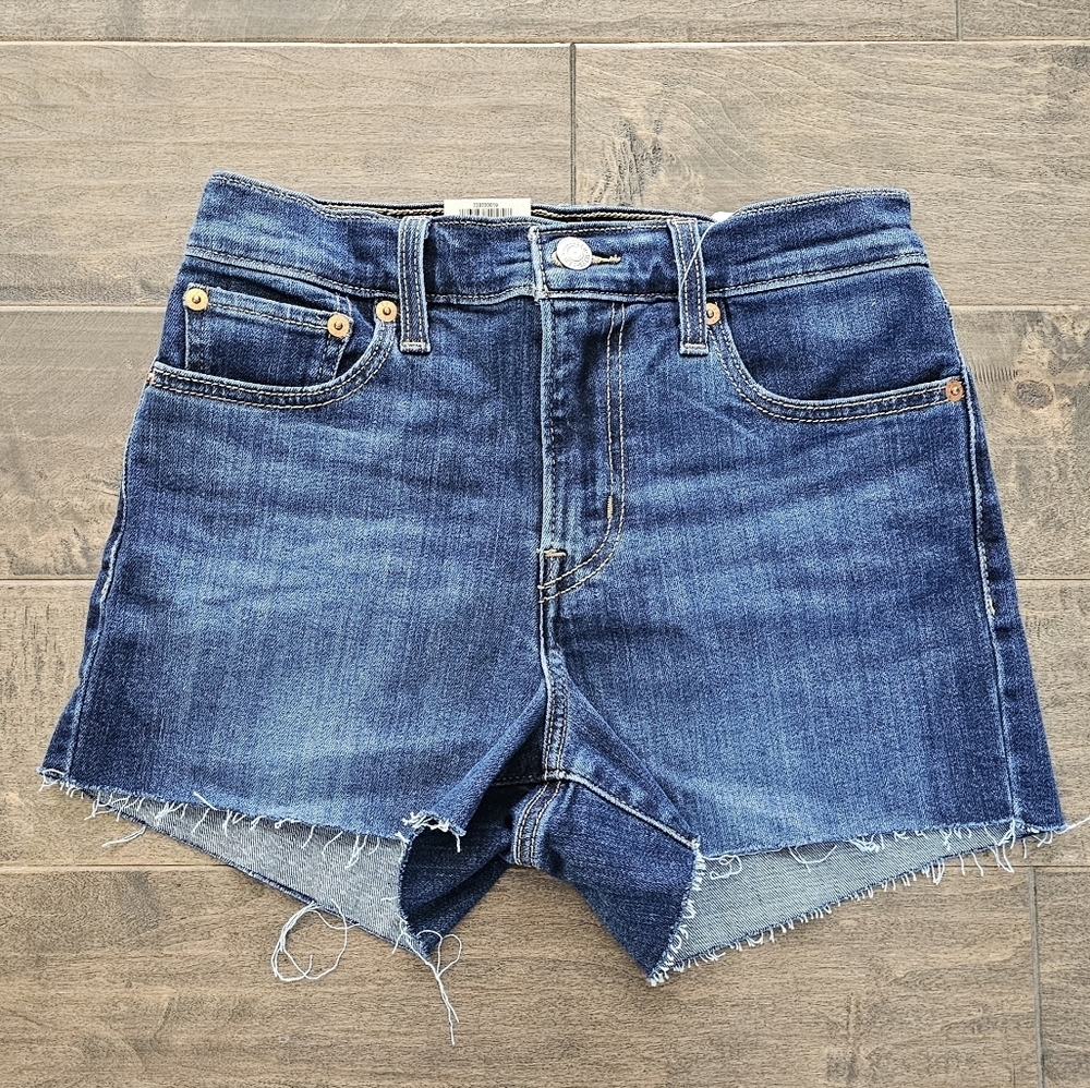 New Levi's High-Rise Blue Jean Shorts Sz 25